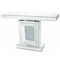 Glitz Mirrored Diamante Large Console Table-Mirrored Furniture-Chic Concept