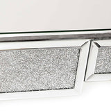 Glitz Mirrored Diamante One Drawer Dressing Table-Mirrored Furniture-Chic Concept