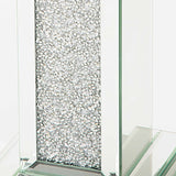Glitz Mirrored Diamante Column Table-Mirrored Furniture-Chic Concept