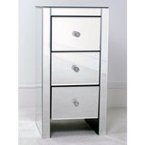 Mirrored 3 Drawer Bedside Table