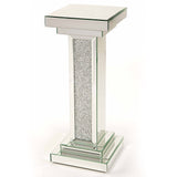 Glitz Mirrored Diamante Column Table-Mirrored Furniture-Chic Concept