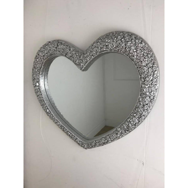 Jessica Silver Love Heart Mirror