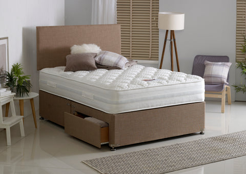 Plain Divan Bed & Floor Standing Headboard